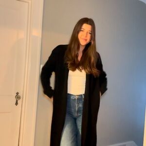 Petal & Pup Black Oversized Knit Cardigan